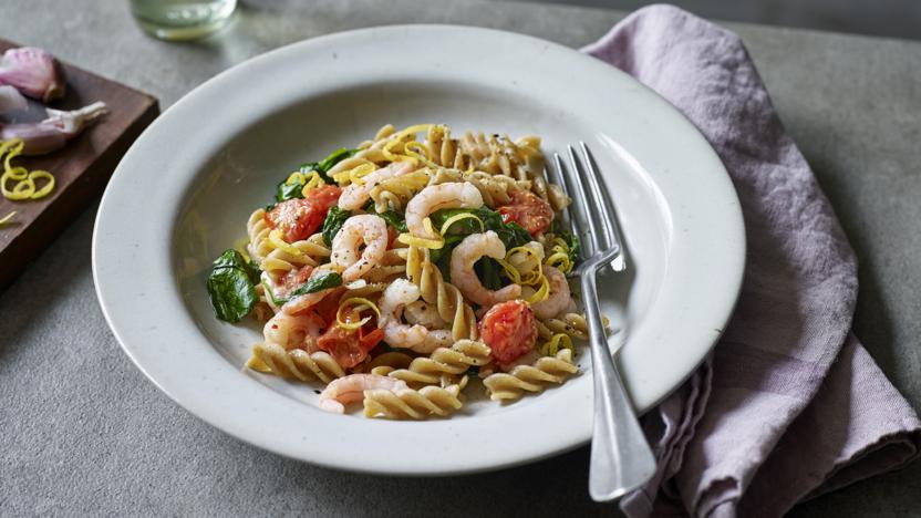 prawn spinach